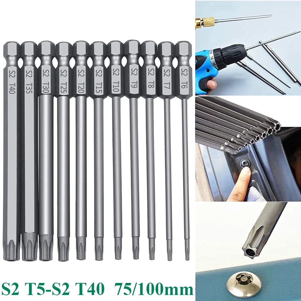 11-Piece Magnetic Tamper Proof Torx Screwdriver Bit Set  ourlum.com   