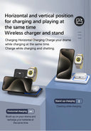 30W LED Fast Wireless Charger Stand 3 in 1 for Apple Devices