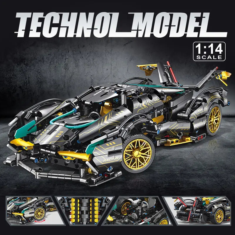 Ultimate Lamborghini V12 RC Car Building Set - 1012 Pieces - Ideal Birthday Gift for Boys and Kids  ourlum.com   