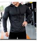 Mens Fitness Tracksuit Running Sport Hoodie Gym Joggers Hooded Outdoor Workout Shirts Tops Clothing Muscle Training Sweatshirt