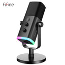 FIFINE USB/XLR Dynamic Microphone with RGB Control AmpliGame-AM8