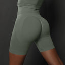 Booty-Lifting Seamless Yoga Shorts for Women - High Waist Fitness Gym Wear  ourlum.com Grey S 