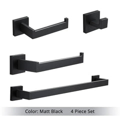 Matte Black Stainless Steel Bathroom Set: Modern Organization Solution