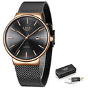 LIGE Men's Ultra Thin Fashion Watch Stylish Quartz Elegance