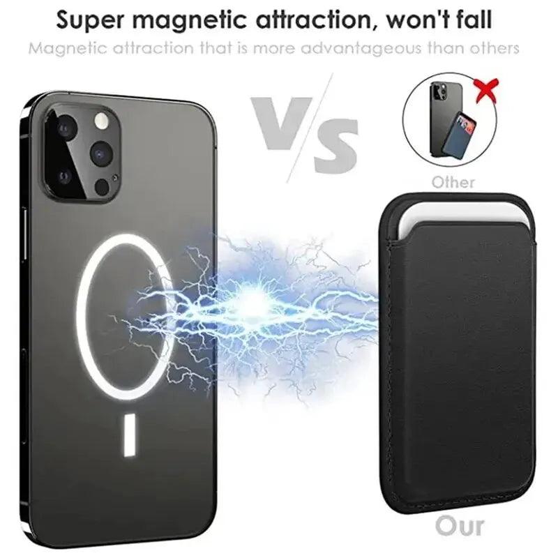 Magnetic Leather Wallet Case with Strong MagSafe Magnet for iPhone 15 Pro Max  ourlum.com   
