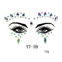 3D Sexy Face Tattoo Stickers Temporary Tattoos Glitter Fake Tattoo Rhinestones Masquerade for Women Party Face Jewels Tattoo  ourlum.com NO.46  