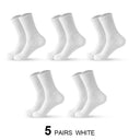 Elegant Cotton Blend Men's Socks Set for Business and Sports - 5 Pairs/Lot  Our Lum 5 White EU(38-44) 