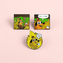 Yellow Anime Cartoon "This Is Fine" Hound Dog Enamel Pin - Cute Fashion Jewelry  ourlum.com   