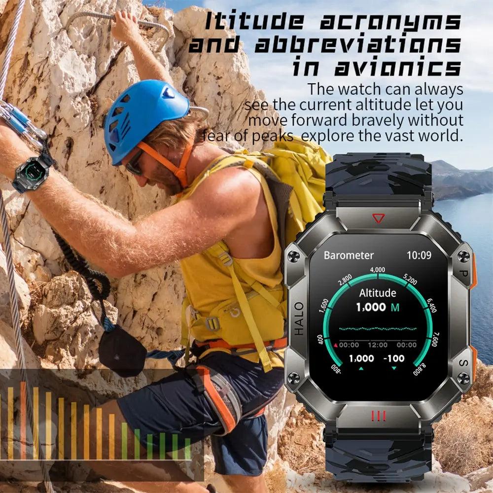 GEJIAN Military Smart Watch: Fitness Tracker with AI Voice Integration  ourlum.com   