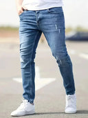 Men's Jeans Stretch Slim Fit Trousers Casual Denim Pants