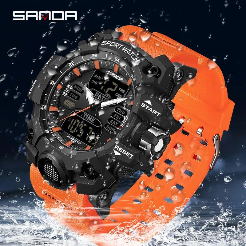 SANDA Men Sports Watch: Military Design Upgrade & Dual Display Tech  ourlum.com   