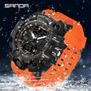 SANDA Men Sports Watch Military Design Upgrade Dual Display