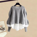 Elegant Korean Knit Sweater Dress & Skirt Set Autumn Fashion