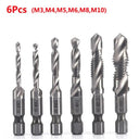 Hex Shank Titanium Plated HSS Tap Drill Bit Set for Metalworking