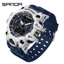 SANDA Men Sports Watch Military Design Upgrade Dual Display