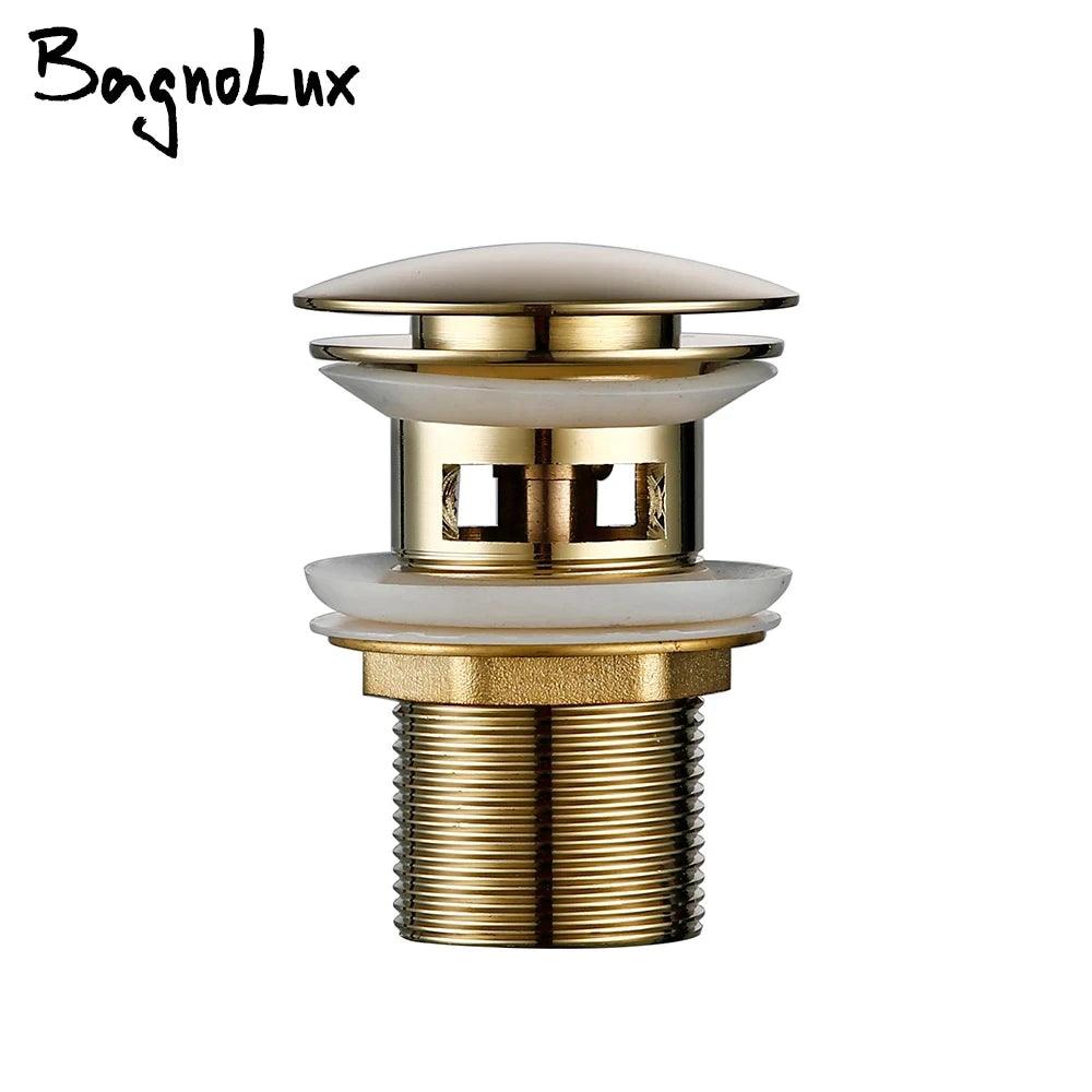 Elegant Brass Pop Up Bathroom Sink Drainer in Various Stylish Finishes  ourlum.com   