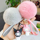 Cute Animal Keychains with Fluffy Fur Ball Bag Pendant