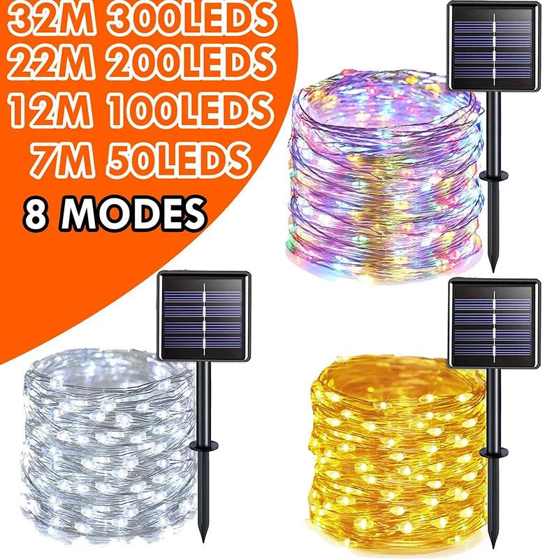 Solar Powered LED Fairy Lights - Multifunctional Outdoor String Lighting for Garden, Yard, and Parties  ourlum.com   