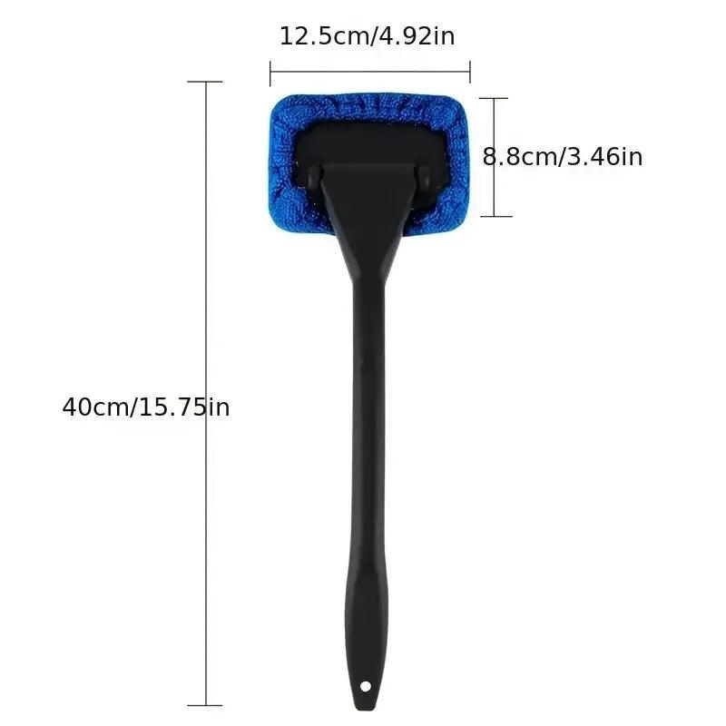 Car Window Cleaning Brush Set with Long Handle and Spare Brush - Automotive Windshield and Interior Cleaner  ourlum.com   