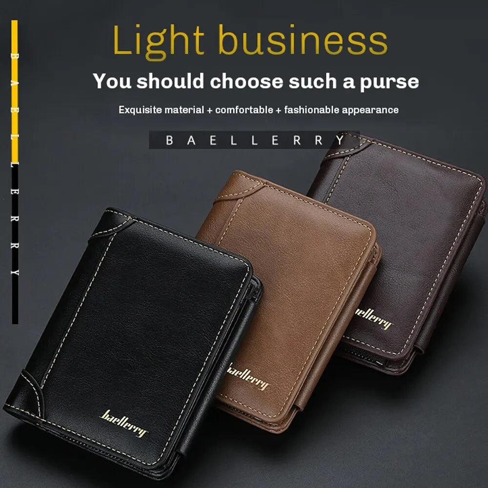 Vintage Style Men's Leather Wallet: Card Holder & Coin Purse Classic Collection  ourlum.com   