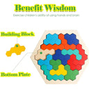 Wooden 3D Hexagonal Brain IQ Educational Puzzle Game for Kids  ourlum.com   