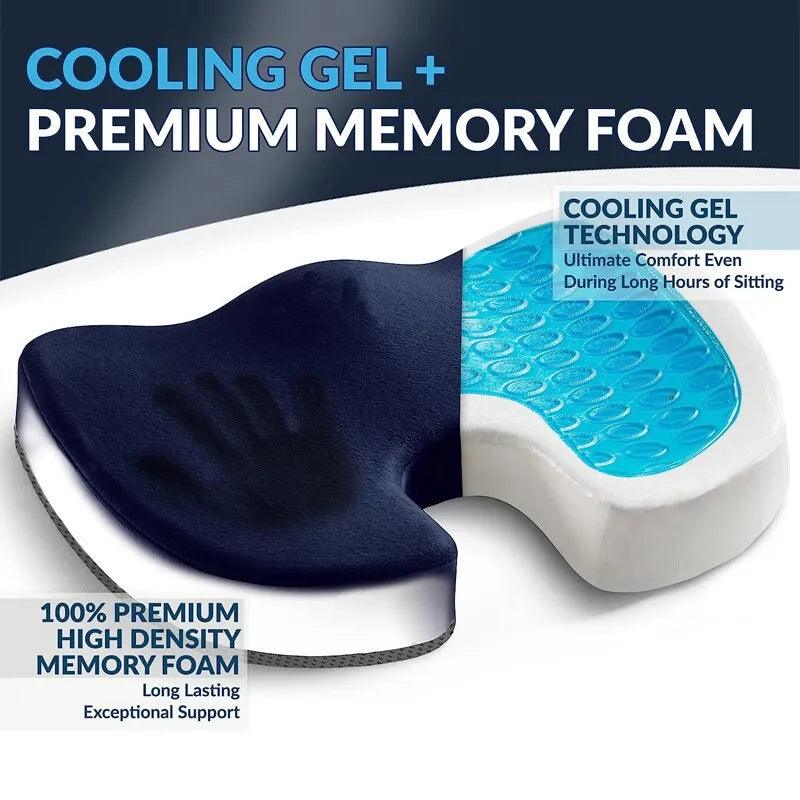 Gel Coccyx Cushion: Ergonomic Memory Foam for Sedentary Support  ourlum.com   