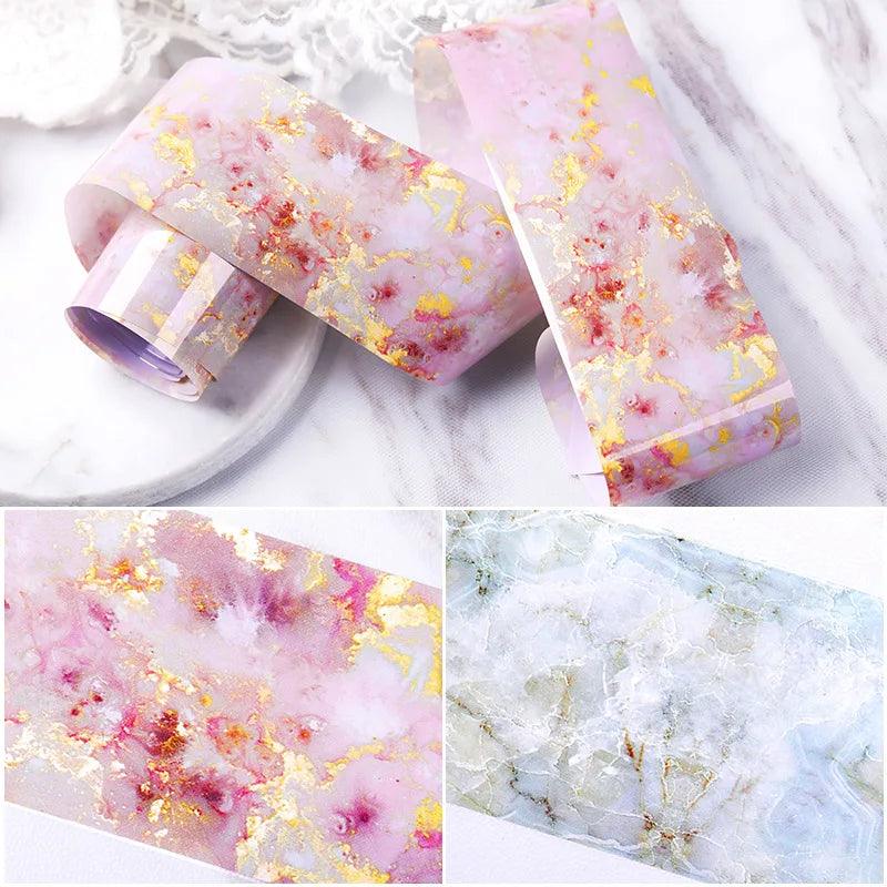 Nail Sticker Marble Pattern Nail Foil Nail Art Transfer Decals Slider Nail Water Decal Design Accessories Manicures Decorations  ourlum.com   