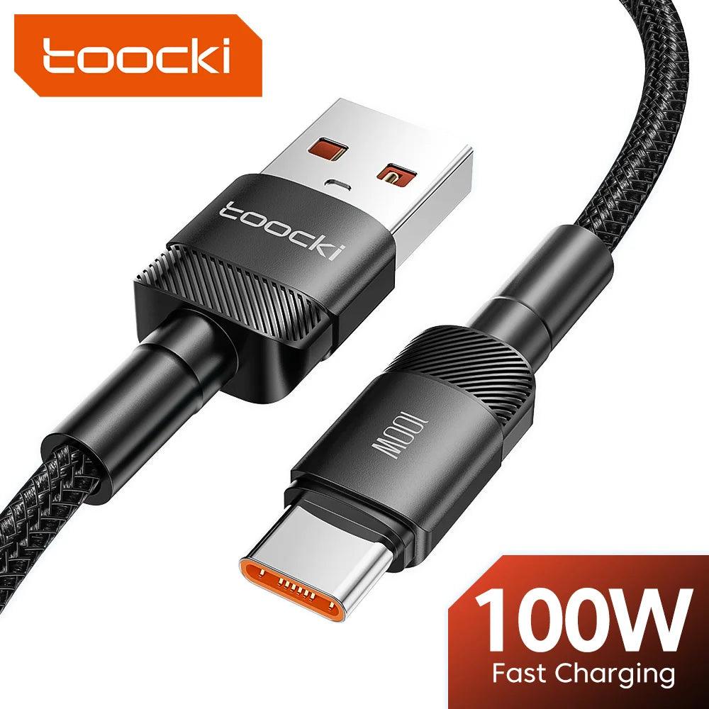 Toocki 100W USB C Fast Charging Cable for Huawei Xiaomi Realme POCO - Data Transfer Cord  ourlum.com   