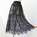 Sexy Mesh Lace Korean Fashion High Waist Beach Midi Skirt