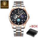 POEDAGAR Starry Sky Chronograph Watch Waterproof Luminous