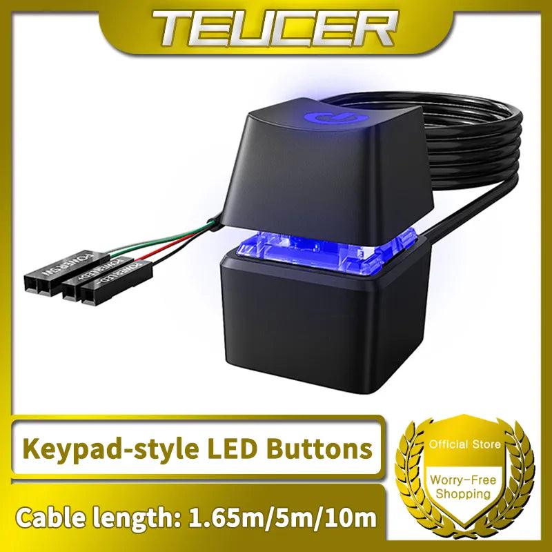 TEUCER LED Lights Computer Power Switch with Mechanical Button  ourlum.com   