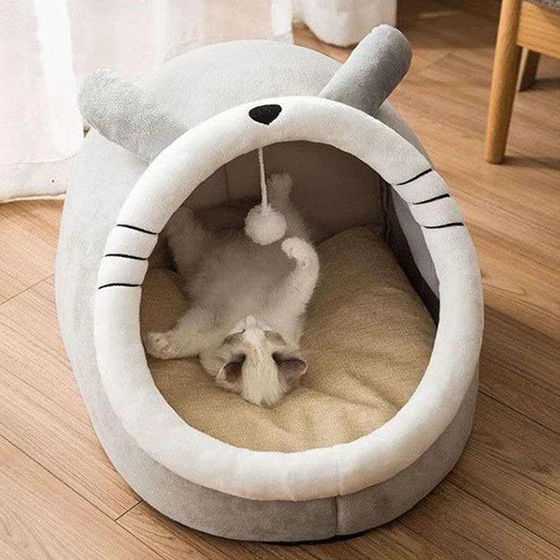 Cat Cave Bed: Cozy Self-Warming Hut for Cats, Small Dogs, Foldable & Washable  ourlum.com D S 