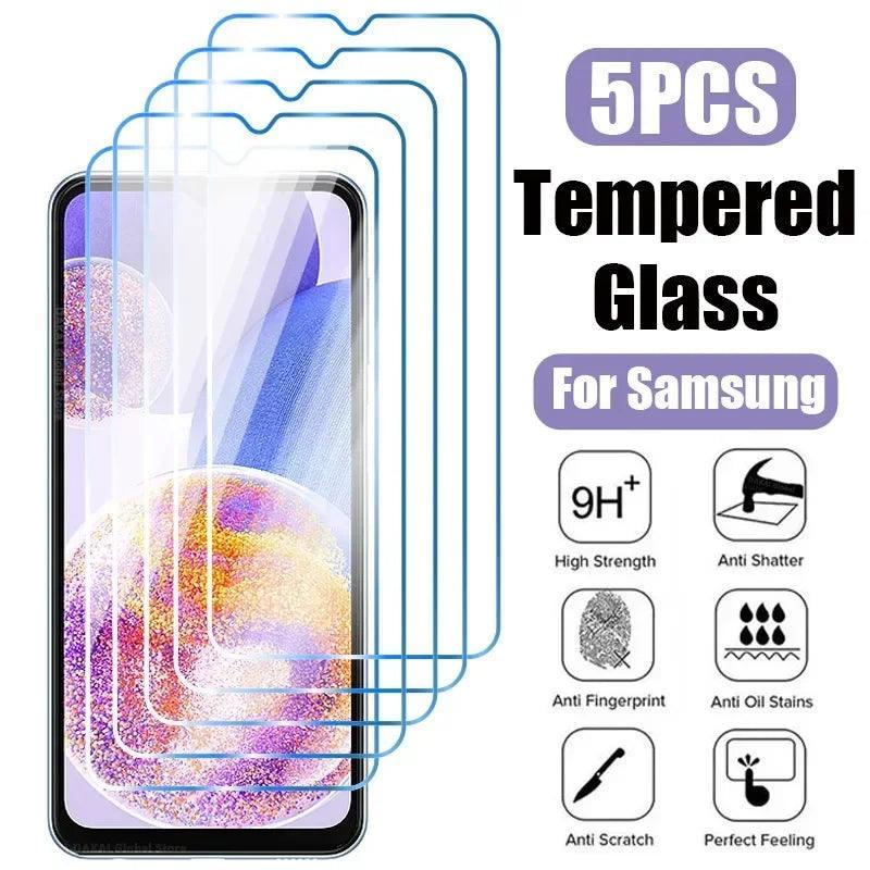 Samsung Galaxy Tempered Glass Screen Protector Set - 5PCS Compatible with A Series Models  ourlum.com For A6 2018 5PCS Tempered Glass 