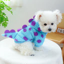 Warm Blue Dinosaur Hooded Pet Coat for Small to Medium Dogs  ourlum.com   