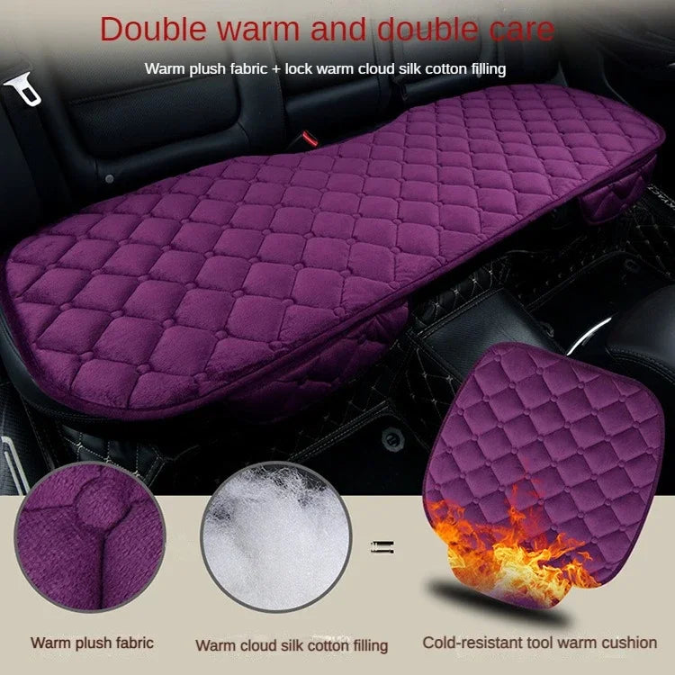 Car Seat Cover Front Rear Flocking Cloth Cushion Non Slide Winter Auto Protector Mat Pad Keep Warm Universal Fit Truck Suv Van