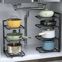 Versatile Adjustable Pot Lid Rack Organizer for Cookware Storage