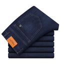 Autumn Winter Brand New High Waist Jeans Navy Blue Slim Fit