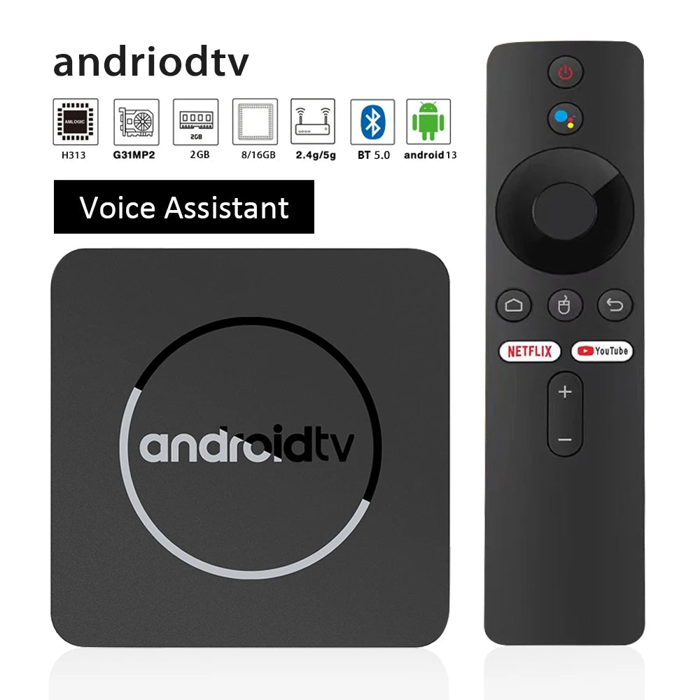 Original SMART Andriod TV Box 8K Ultra HD Google Voice Assistant Streaming Media Player Allwinner H313 2GB16GB VS XIAOMI TV BOX