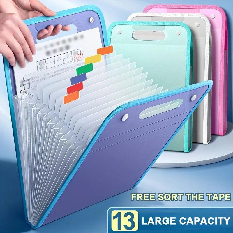 13 Pocket Macaron Color Accordian Document Organizer: Stylish Storage Solution for Office and Home  ourlum.com   