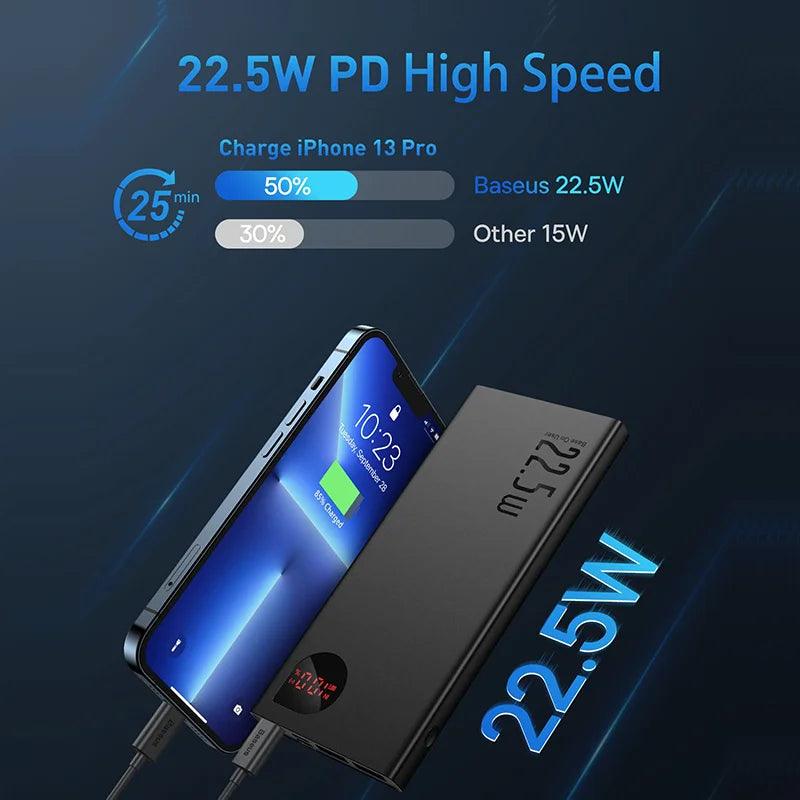 Baseus Power Bank 10000mAh with 22.5W PD Fast Charging Powerbank Portable Battery Charger For iPhone 15 14 13 12 Pro Max Xiaomi  ourlum.com   