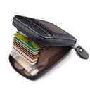 Men's Wallet Genuine PU Leather Credit Card Holder RFID Blocking Zipper Pocket