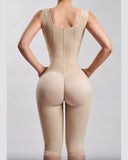 Colombian Mid-length Shapewear with Crotch Zipper & Removable Straps for Women