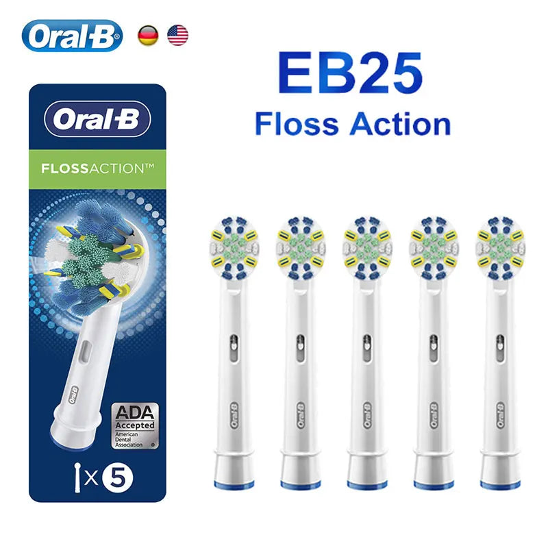 Oral B Replaceable Tooth Brush Heads For Electric Toothbrush FlossAction Whitening Clean Teeth Soft Bristle Refills for Adult