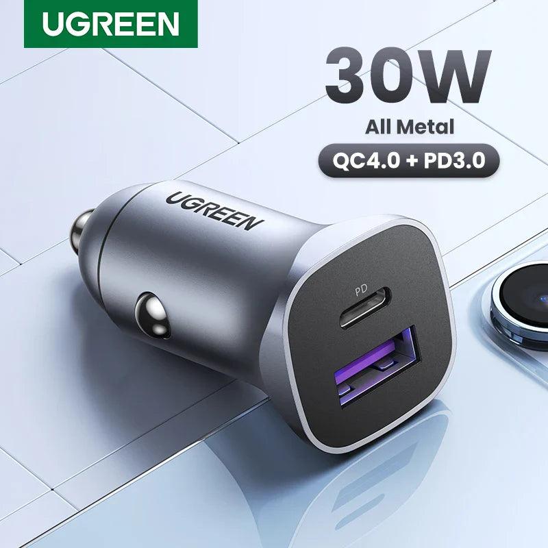 UGREEN Car Charger Type C Fast USB Charger: Efficient Fast Charging for Mobile Phones  ourlum.com   