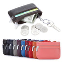 Leather 2 Zipper Coin Purse Wallet With Card Slots For Men