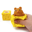 Pet Cheese Mouse Stress Ball Fun Squirrel Cup Fidget Toy