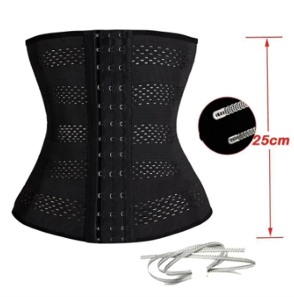 Plus Size Women’s Latex Waist Trainer Shapewear with Zipper Corset for Fitness