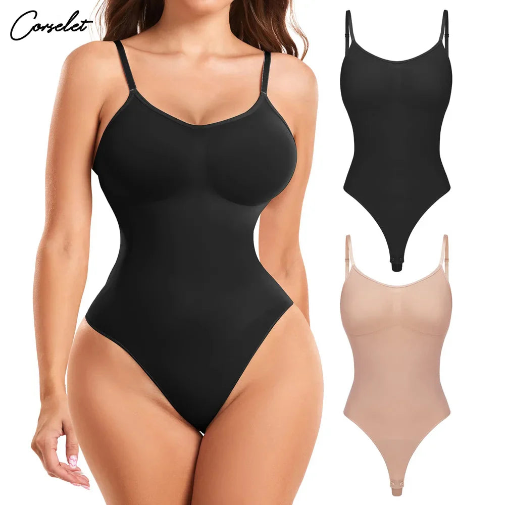 Plus Size Seamless Thong Shapewear for Women - Tummy Control Body Shaper 3XL