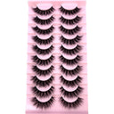 7/8/9/10Pairs Eyelashes Makeup Soft Fluffy 3D Mink False Eyelashes Thick HandMade Volume Mink Lashes Faux Cils Natural Fake Lash  ourlum.com Black 10pairs-RX-11  