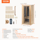 VEVOR Compact Far Infrared Hemlock Wood Sauna for Home